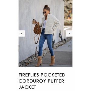 Vici Cropped Corduroy Puffer